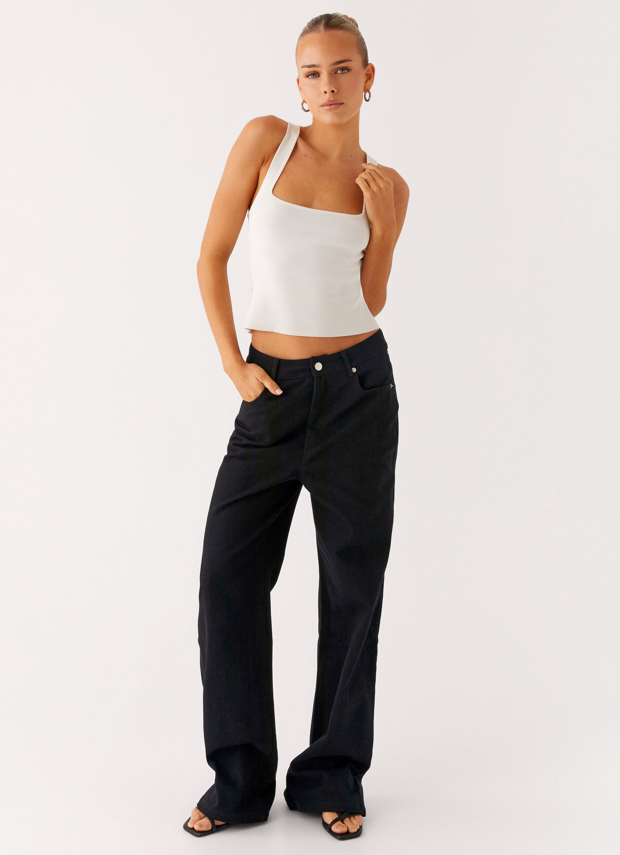 Back Again Straight Leg Denim Jeans - Black