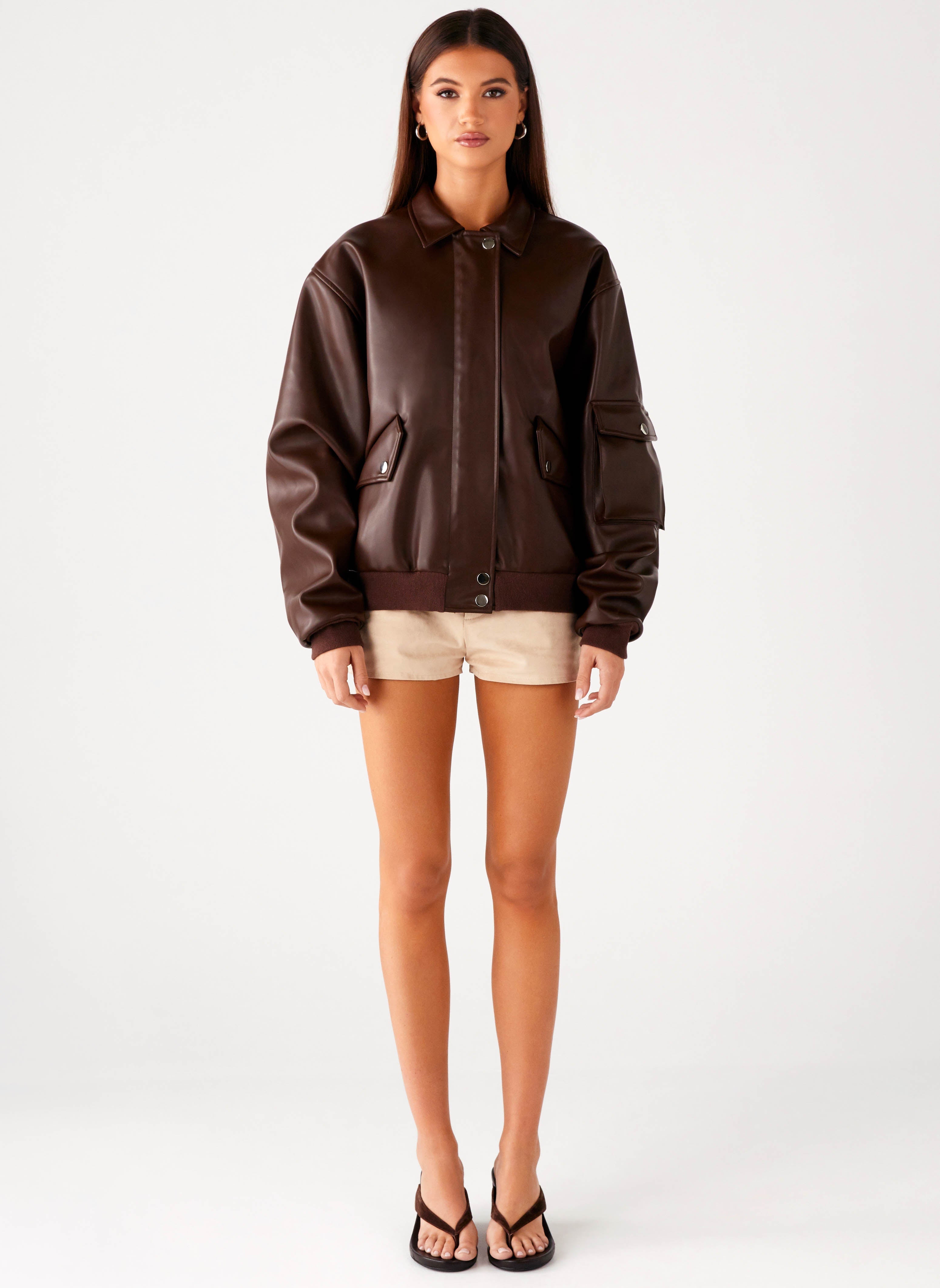 Indara Bomber Jacket - Chocolate